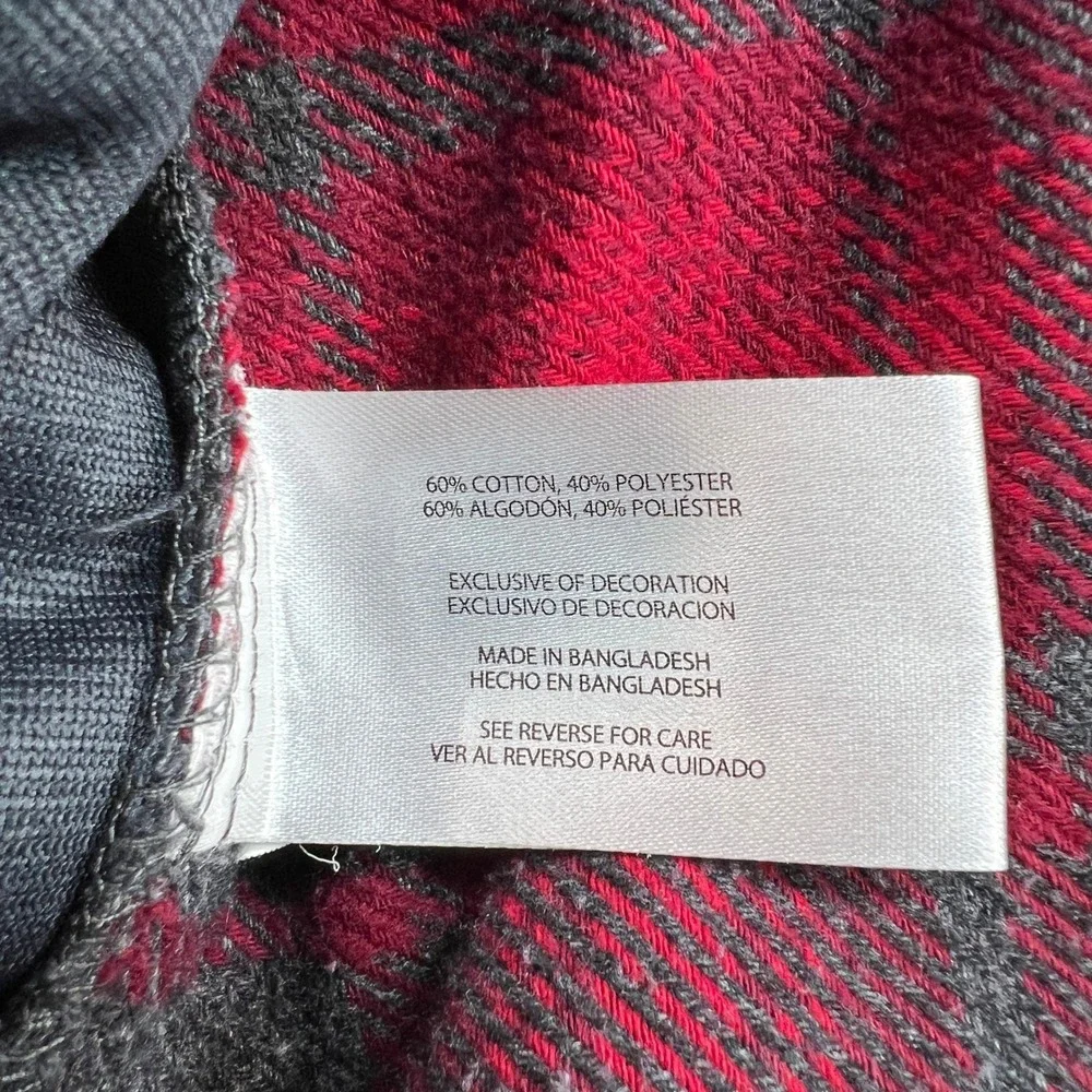 Orvis Big Bear Heavyweight Flannel Shirt Men XL Red Gray Plaid Pockets Utility - Picture 9 of 11